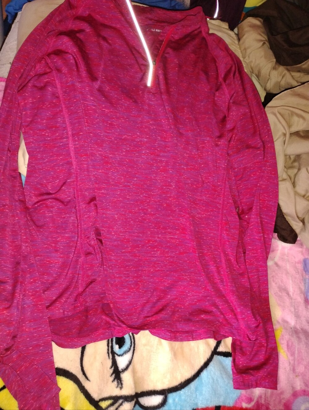 Old Navy Active Heathered Raspberry Half-Zip Pullover
